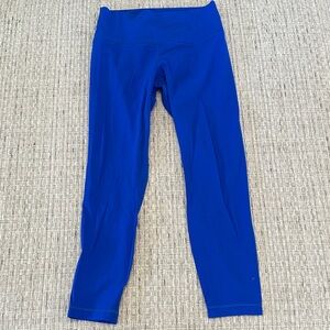 Lululemon Wunder Under cropped Blue Leggings